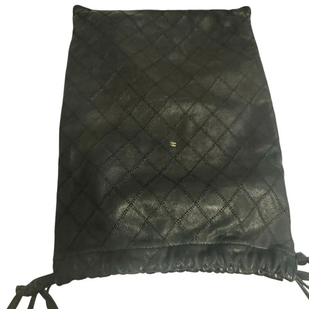 CHANEL Black Drawstring Bag